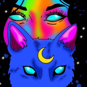 DrawnbyMee Girl and Cat drawing